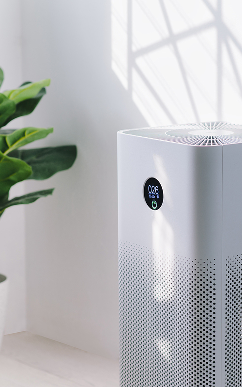 air purifier a living room, air cleaner removing fine dust in h